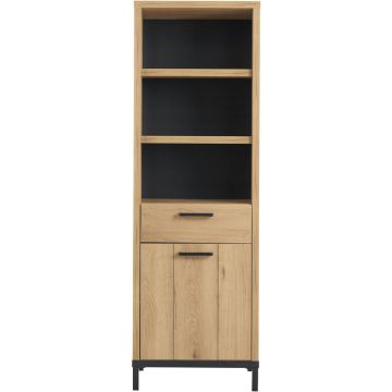 Lamaro Boekenkast 1 deur, 1la, 3 open vak gold hudson oak