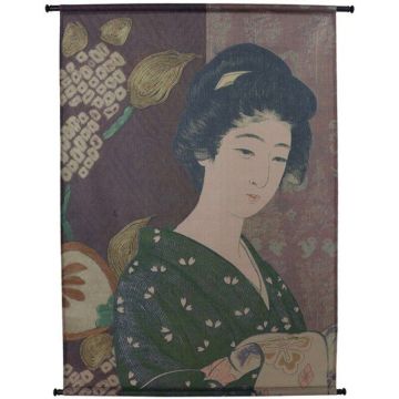 Ihke16 xet-9990 wall hanging geisha polyester